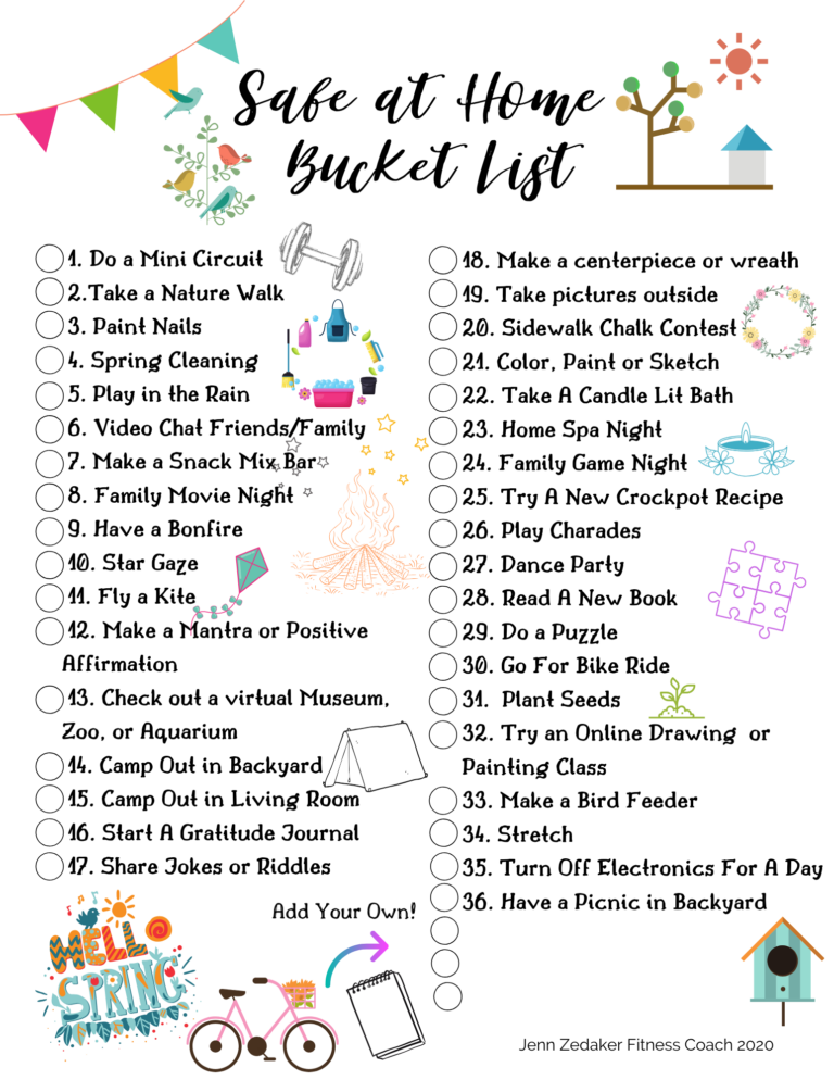 Stay At Home Bucket List